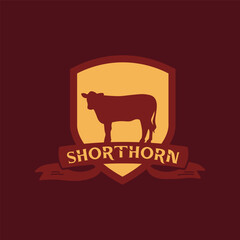 Cow  logo vector graphic illustration on background