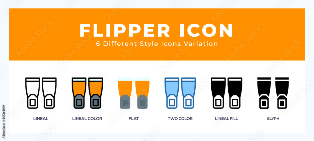 Poster flipper icons set. different style of icons simple vector illustration.