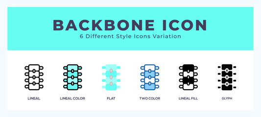 Backbone icon in different style vector illustration.
