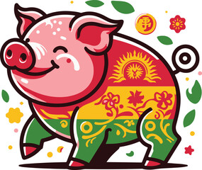 Naklejka premium Pig design silhouette vector art work EPS file, Generator AI