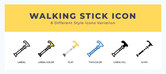 Walking stick icon. high quality icon symbol for web design