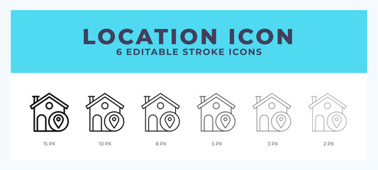 Fototapeta premium Location lineal icon symbol vector. Black outline for web. App. Presentation and more.