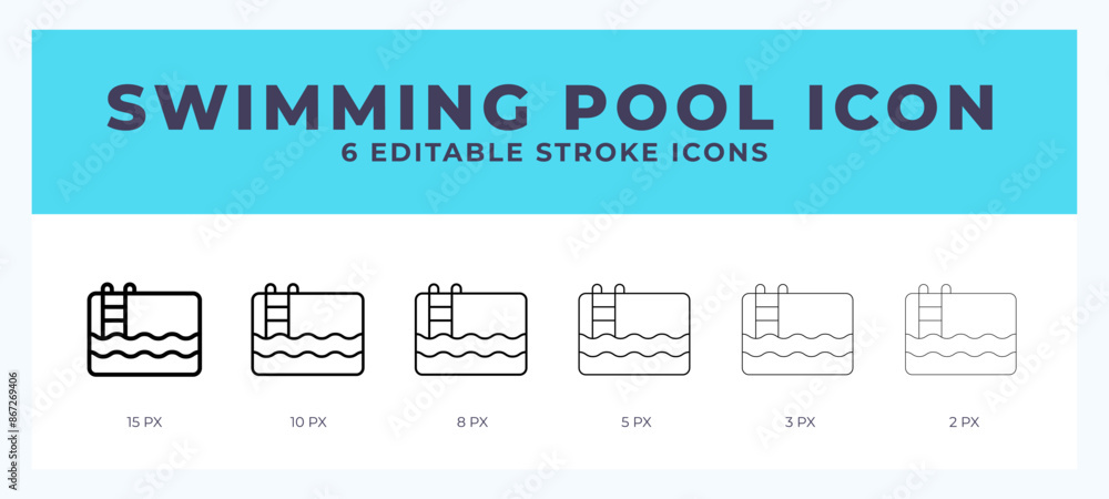 Poster swimming pool line icon. high quality icon symbol for web design. app