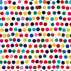 Rendered photos of colorful  small and bid dots seamless pattern line art made with generative AI