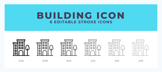 Building line icon for websites and apps. Vector illustration with editable stroke.