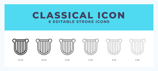 Classical line icon symbol. Logo. Icon vector illustration with editable stroke.