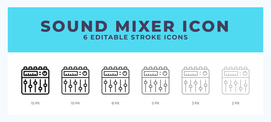 Sound mixer line icon. For web. And mobile app. Vector illustration.