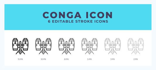Conga line icon. Thin line. Bold line. Vector illustration.
