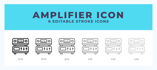 Amplifier line icon for websites and apps. Vector illustration with editable stroke.