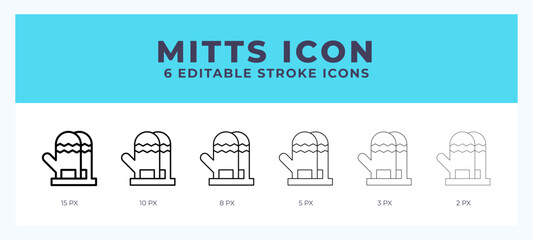 Mitts icon. Regular line. Thin line. Bold line. Vector illustration.