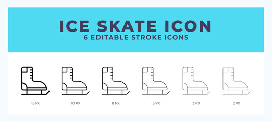 Ice skate icon vector illustration. With editable stroke for web. App and more.