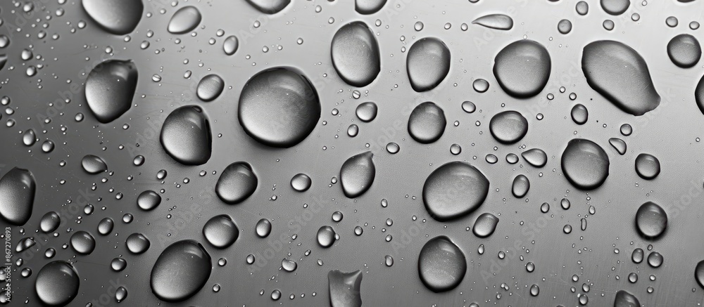 Canvas Prints Water droplets on a metallic surface