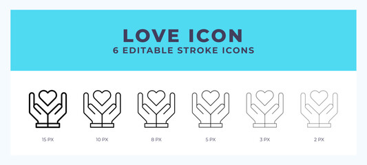 Love icon symbol. Logo illustration thin line. Bold line vector icons. Editable stroke