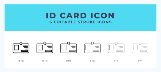 Id card editable line icon. Vector illustration with different stroke.