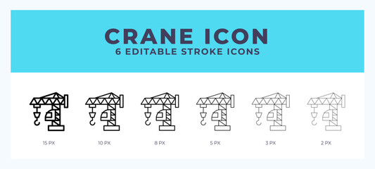 Crane line icon symbol. Logo. Icon vector illustration with editable stroke.