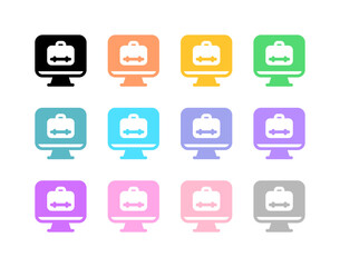 Editable job search, website, desktop, briefcase, online portfolio vector icon. Work, office. Part of a big icon set family. Perfect for web and app interfaces, presentations, infographics, etc