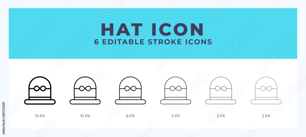 Poster hat lineal icon symbol vector. black outline for web. app. presentation and more.