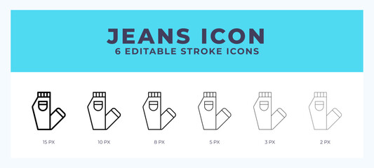 Jeans editable line icon. Vector illustration with different stroke.