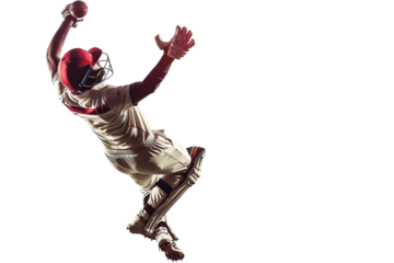 Cricket Player&#x27;s Stunning Catch isolated on transparent background