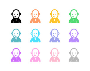 Editable person with clean shaved bald head avatar vector icon. User, profile, identity, persona. Part of a big icon set family. Perfect for web and app interfaces, presentations, infographics, etc