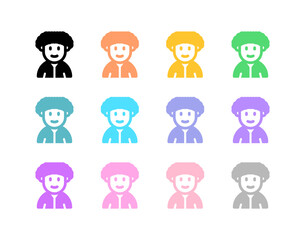 Editable person with afro hairstyle avatar vector icon. User, profile, identity, persona. Part of a big icon set family. Perfect for web and app interfaces, presentations, infographics, etc