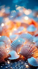 Seashells Material Structure Background - Generative AI