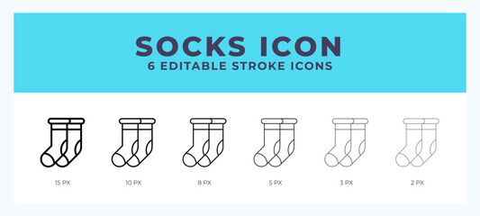 Socks icon symbol. Isolated. Vector illustration with editable stroke.