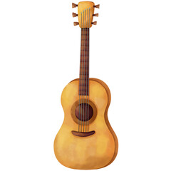 Obraz premium Watercolor paintings of acoustic guitars are used as illustrations to decorate the piece.