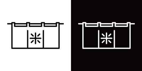 シンプルな暖簾のラインアイコン
