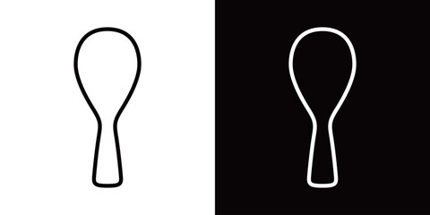 シンプルなしゃもじのラインアイコン