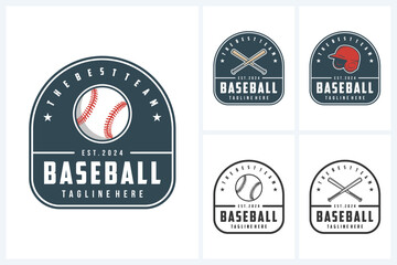 Obraz premium Baseball logo sport, team identity, baseball tournament logo vector illustration template