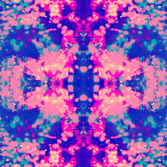 Seamless Ikat Kaleidoscope. Gentle Acrylic.