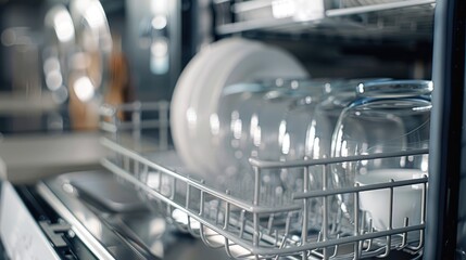 Clean Dishes in a Modern Dishwasher