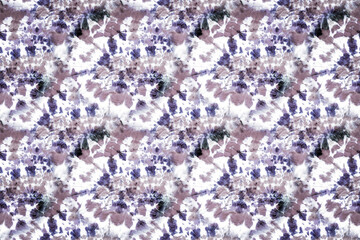 Psychedelic Swirl. White Tie Dye T-Shirt. Purple