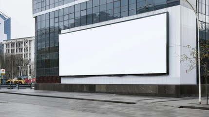 Obraz premium Large billboard advertisement mockup on modern building exterior
