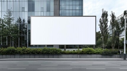 Fototapeta premium Large billboard advertisement mockup on modern building exterior