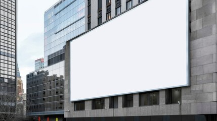 Obraz premium Large billboard advertisement mockup on modern building exterior