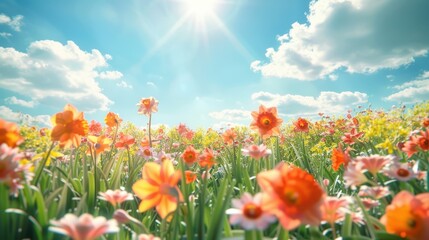 Obraz premium The colorful spring flowers