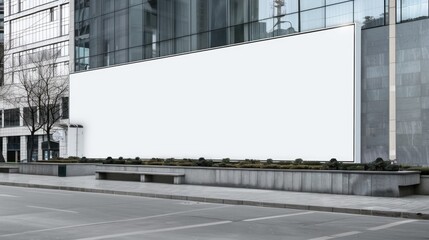 Obraz premium Large billboard advertisement mockup on modern building exterior