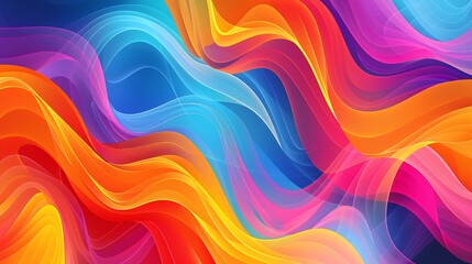 Obraz premium Vibrant Abstract Wave Background with Dynamic Gradients of Energy