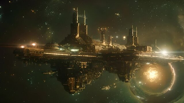 A futuristic habitat decorated with the vibrant cosmos