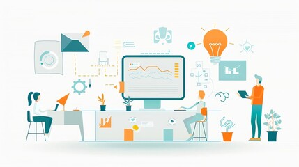 Comprehensive sales conversion plan visual with clear process steps and vibrant graphics, ultra-detailed and professional