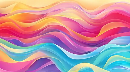 Dynamic Colorful Abstract Wave Background with Smooth Gradients for Vibrant Design