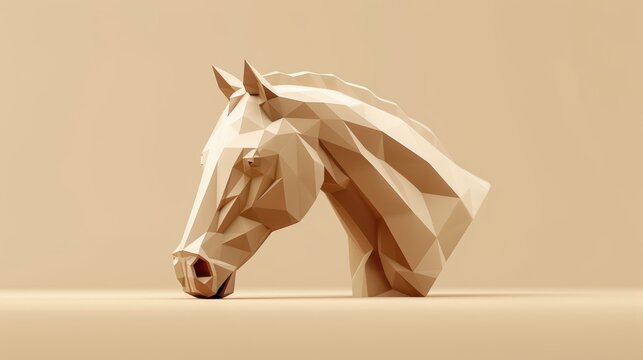 a horse head made of low polygonal shapes