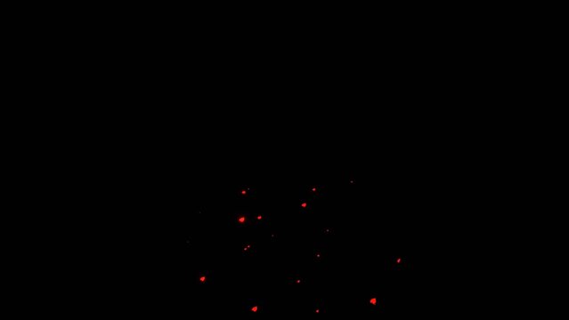 16 seconds of red pink yellow spots dots spewing out of the center of black background hd video 1920 1080 animation