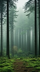 Foggy Forest Material Structure Background - Generative AI