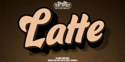 Coffee editable text effect, customizable espresso and latte 3d font style
