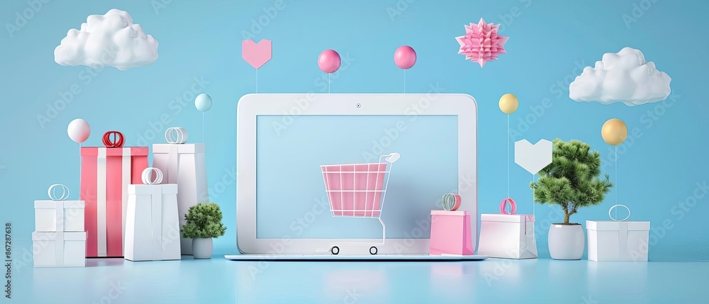 Wall mural engaging e-commerce email campaigns with data-driven insights and sleek design elements, high resolu