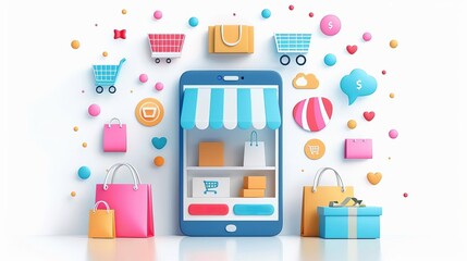 Eye-catching e-commerce sales infographic with colorful charts and compelling content, high resolution and modern