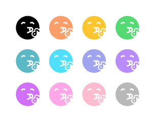 Naklejka premium Editable whistle expression emoticon vector icon. Part of a big icon set family. Part of a big icon set family. Perfect for web and app interfaces, presentations, infographics, etc